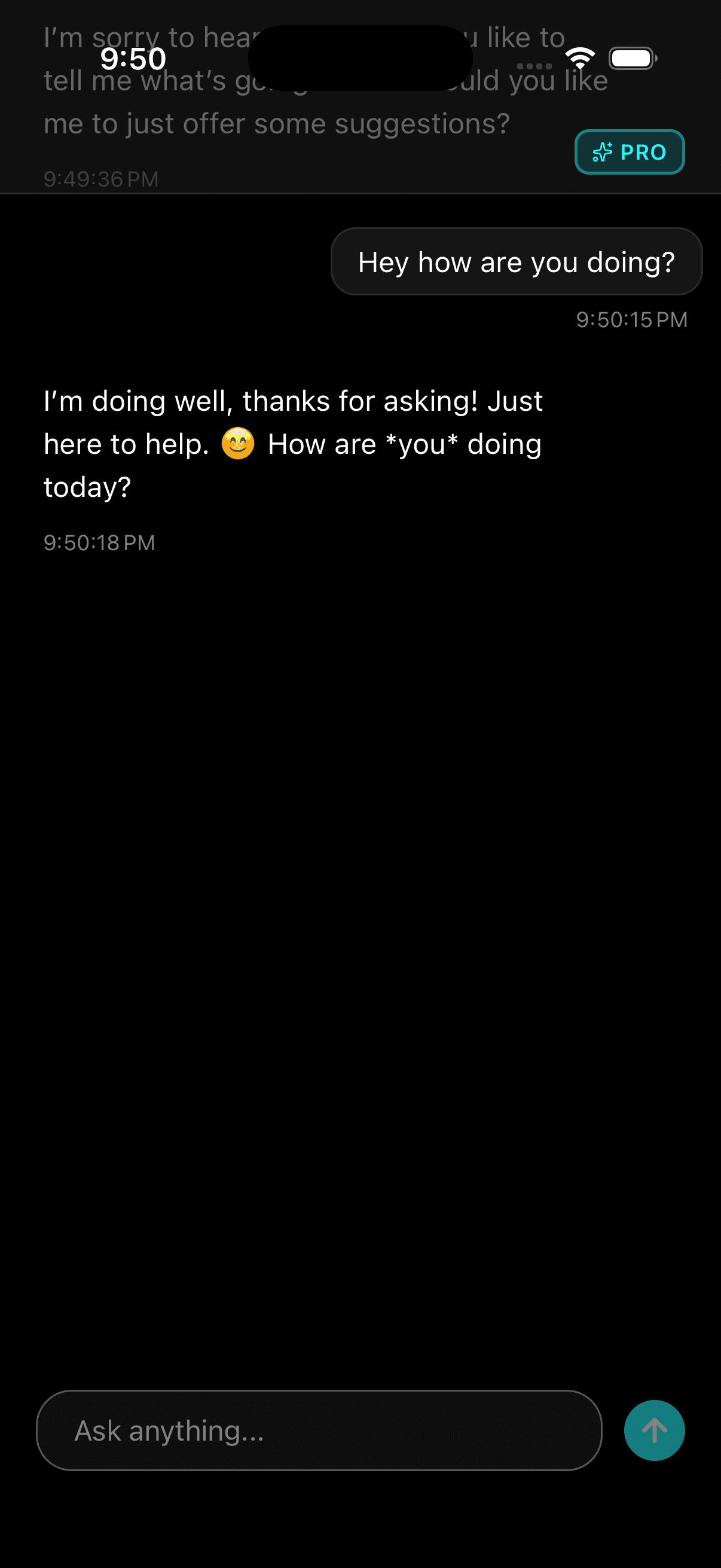 SkyGPT Mobile App Screenshot